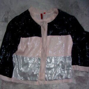 5/48 bling cover up/ shirt/ jacket/coat silver black pink jacket coat Small